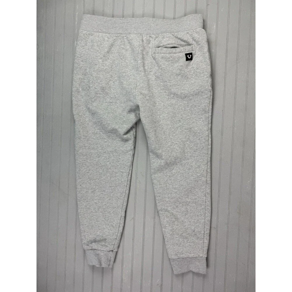 True Religion Size L Mens Activewear Jogger Pants Gray Drawstring WaisPockets